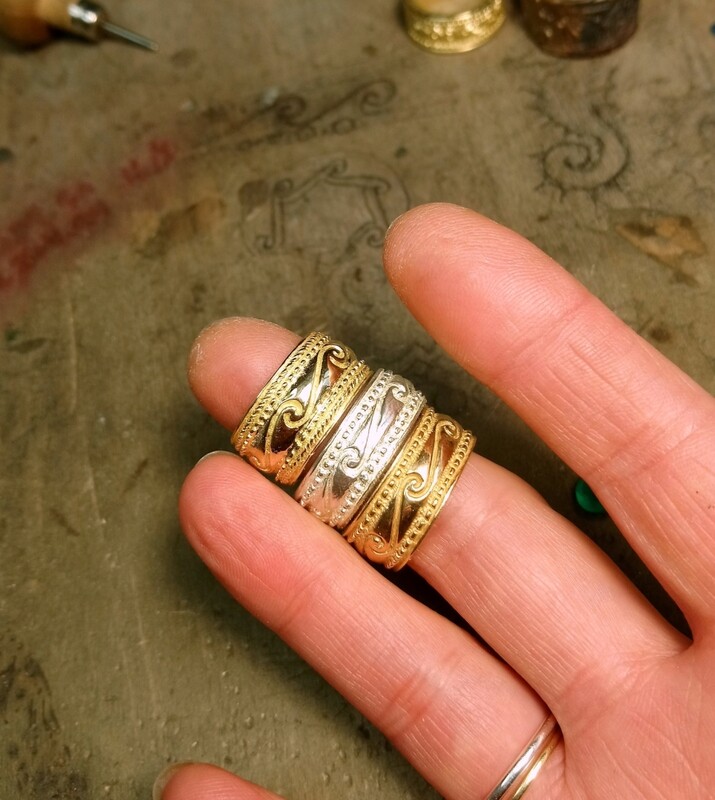 Anello "onda marina" etrusco greco romano in argento 925