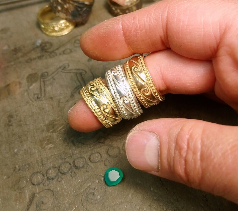 Anello "onda marina" etrusco greco romano in argento 925