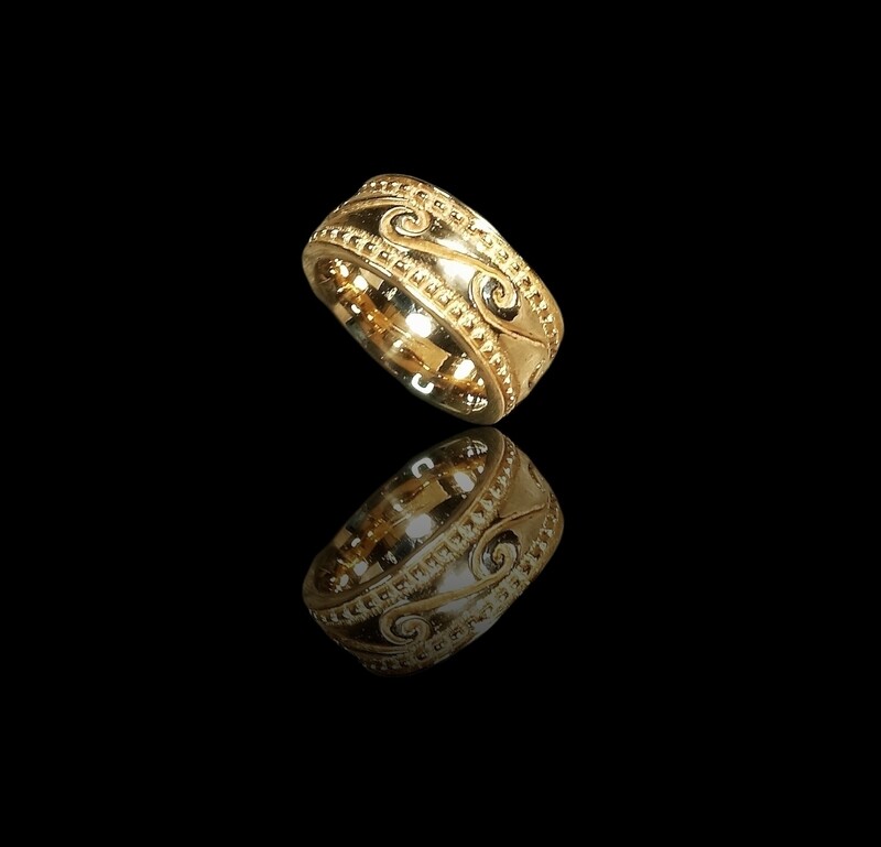 Anello onda marina antica etrusca romana greca in bronzo 