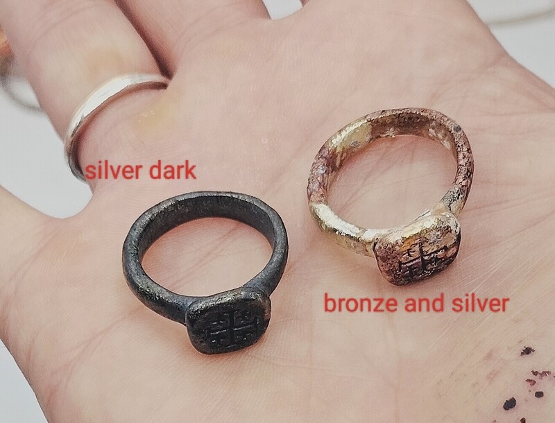 Anello sigillo stemma Goffredo di Buglione, cavalieri crociati