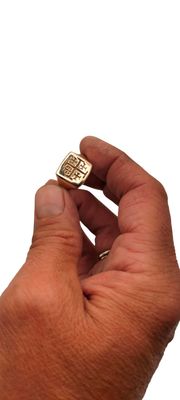 Anello sigillo, stemma del casato di Goffredo di Buglione, Prima Crociata, Regno di Gerusalemme.