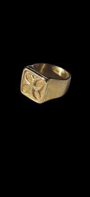 Anello con stemma templare, ispirato a modello antico spagnolo, in bronzo, fusione a cera persa realizzato su misura in tutte le misure