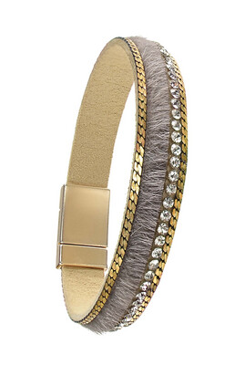 Cuff Bracelet Magnetic Lock- Grey