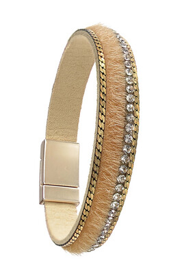 Cuff Bracelet Magnetic Lock - Tan