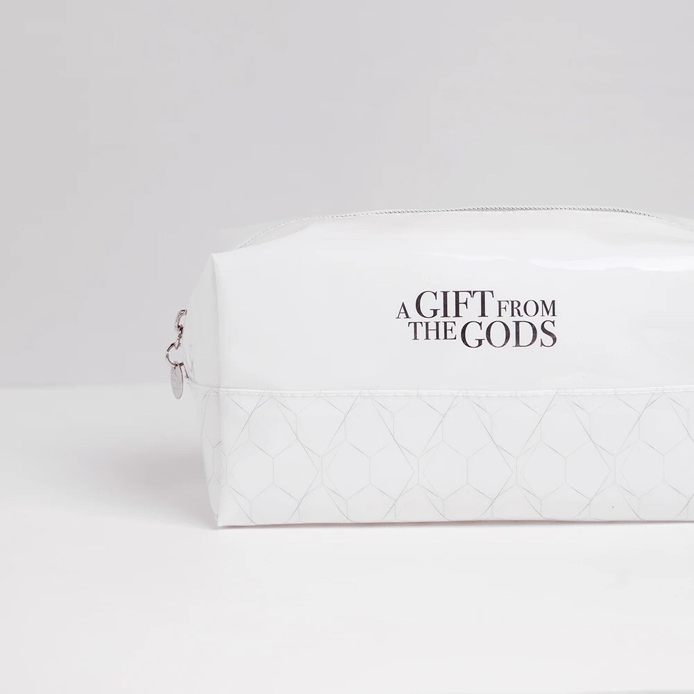 Make Up Bag - White Geometric Print ( SALE DEAL NON RETURNABLE )