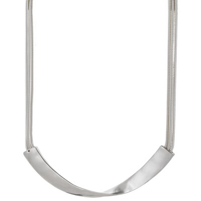 Solid Bar Necklace - Silver