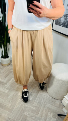 Jersey Wide Leg Trouser - Stone ( SALE NONE RETURNABLE )