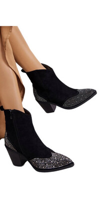 Black Sudette Feel Boot With Stud Detail (sale non returnable)