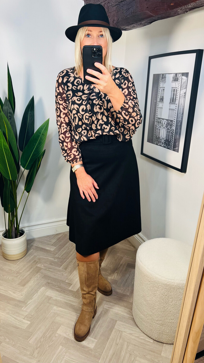 Suedette Skirt - Black ( SALE NONE RETURNABLE )