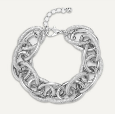 Cluster Link Bracelet- Silver