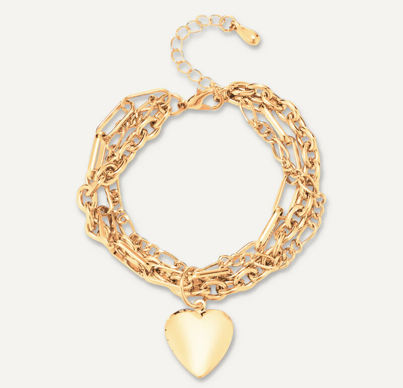 Heart Locket Bracelet- Gold