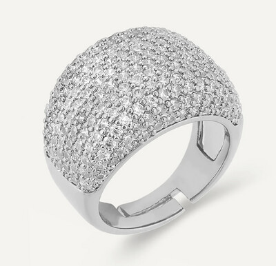 Statement Ring Adjustable Silver