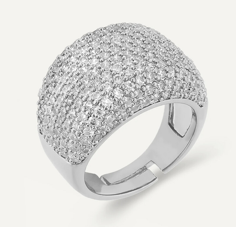 Statement Ring Adjustable Silver