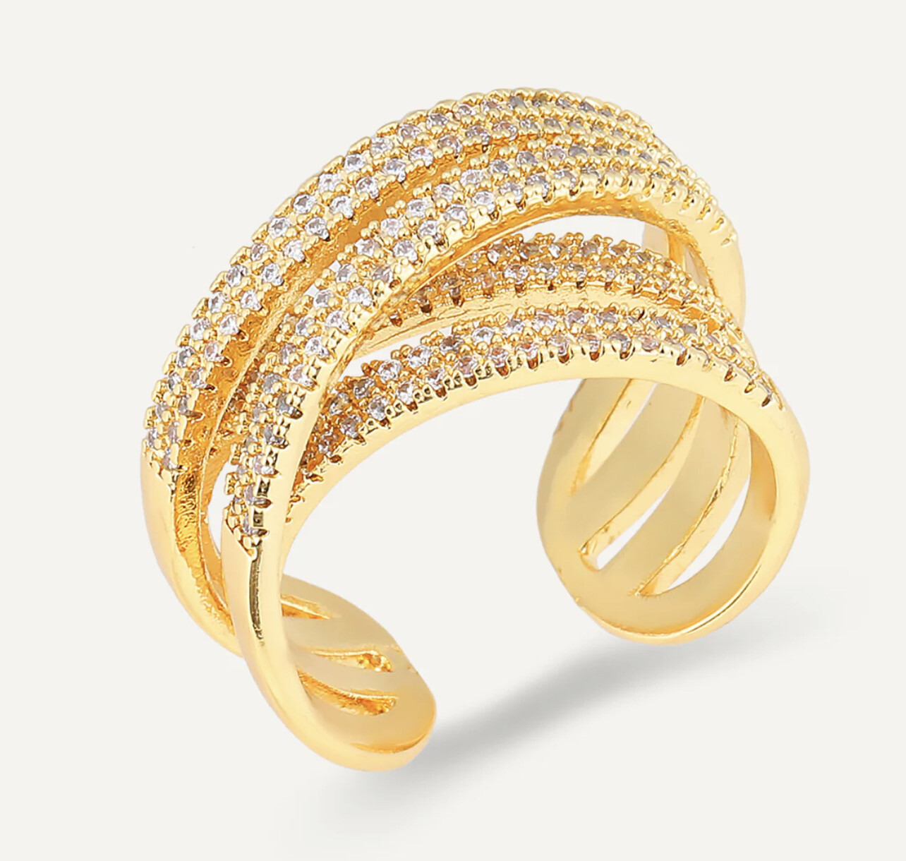 Statement Ring Adjustable Gold