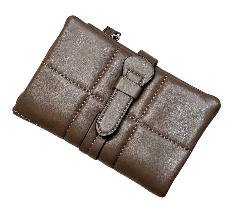 Quilt Stitch Purse - Mocha Grey ( SALE NONE RETURNABLE )