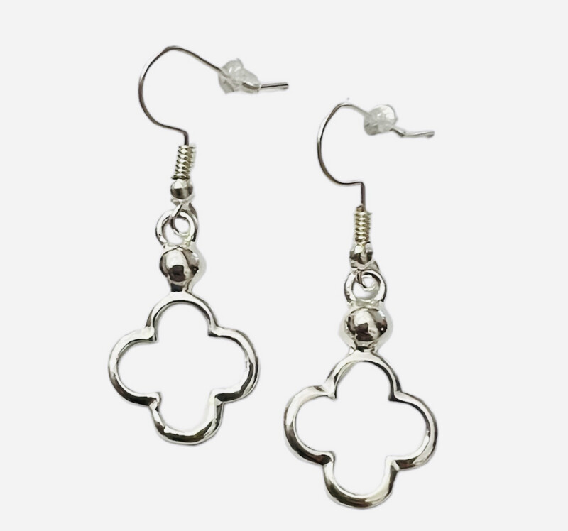 Open Clover Drop - Silver