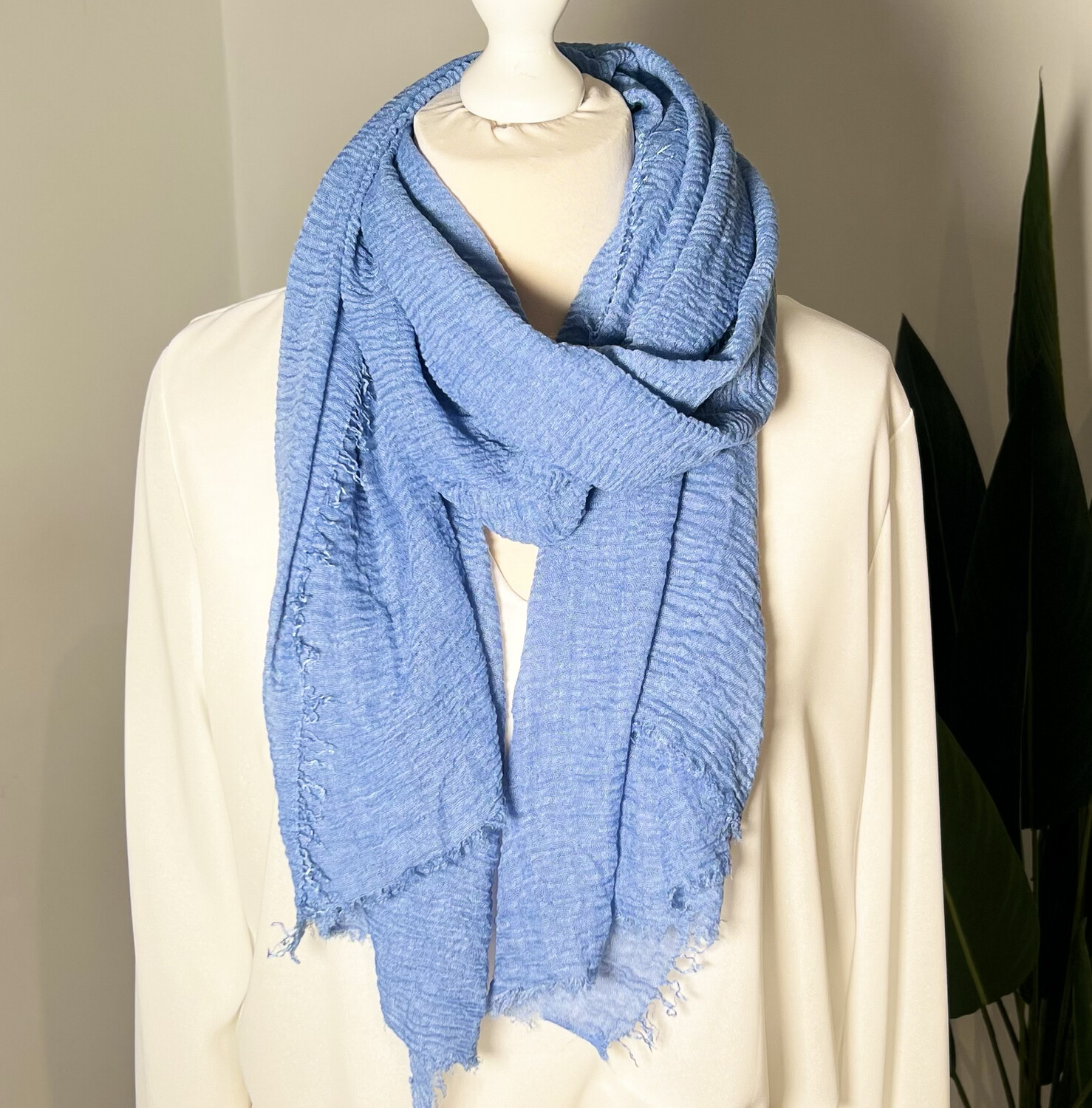 Waffle Scarve - Denim Blue