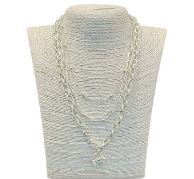 Constellation Necklace - Silver Chunky chain detail