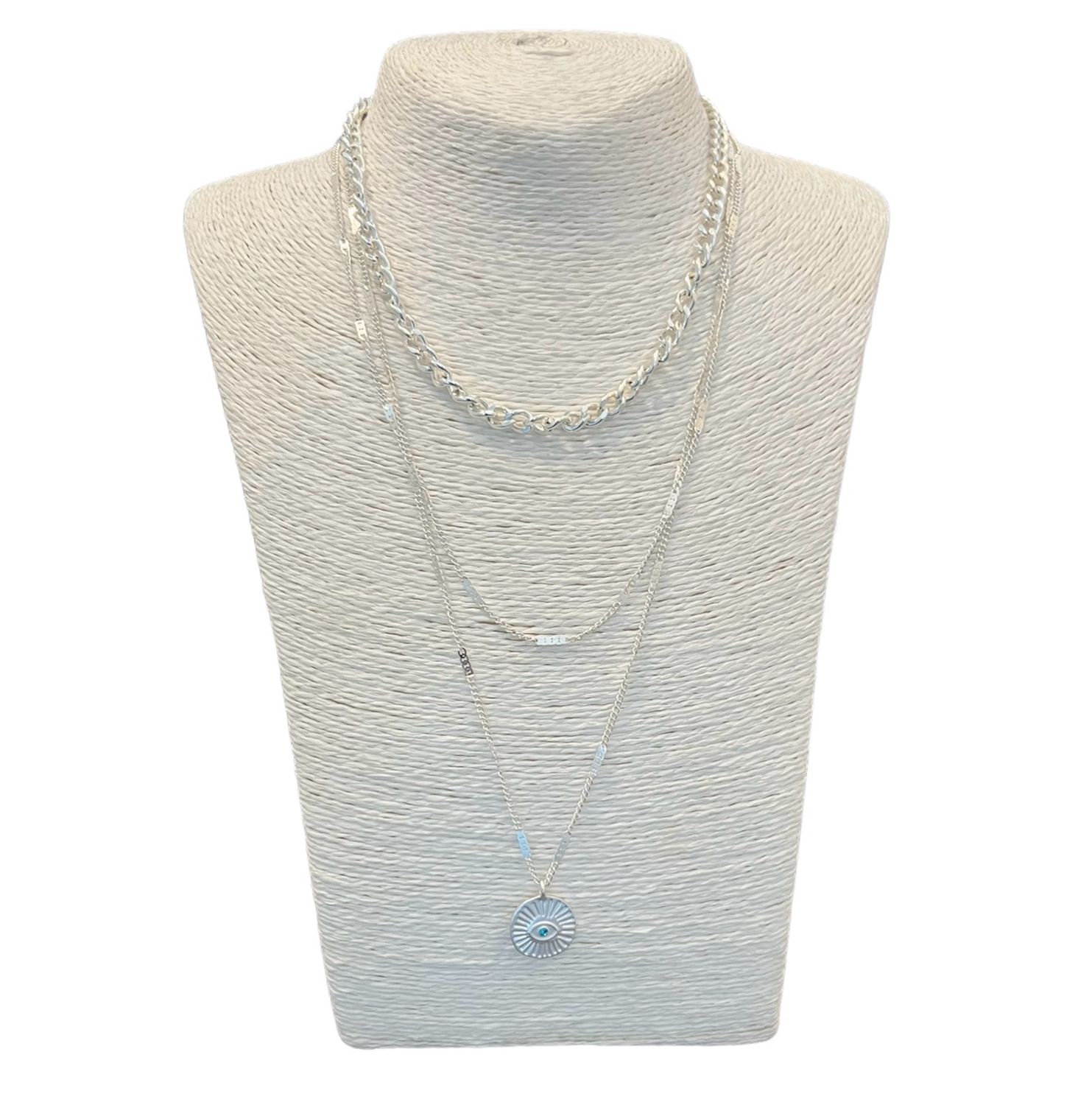 Constellation Necklace - Silver curb chain detail