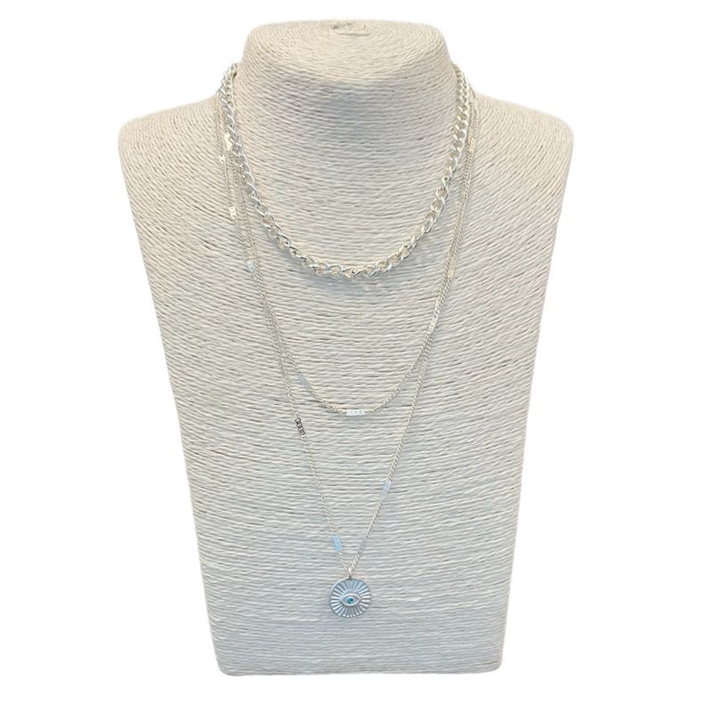 Constellation Necklace - Silver curb chain detail