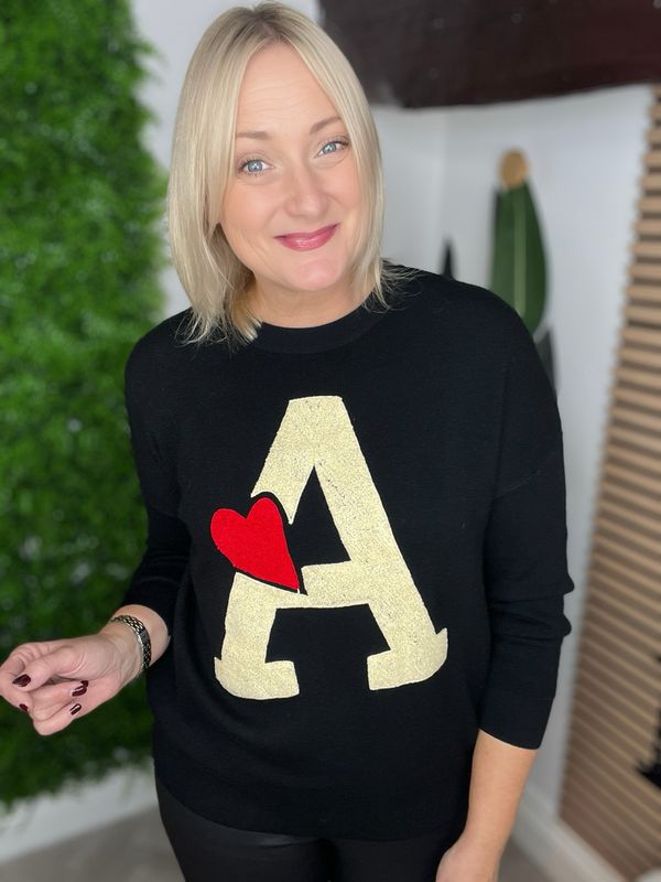 Ace Of Hearts Jumper - Black