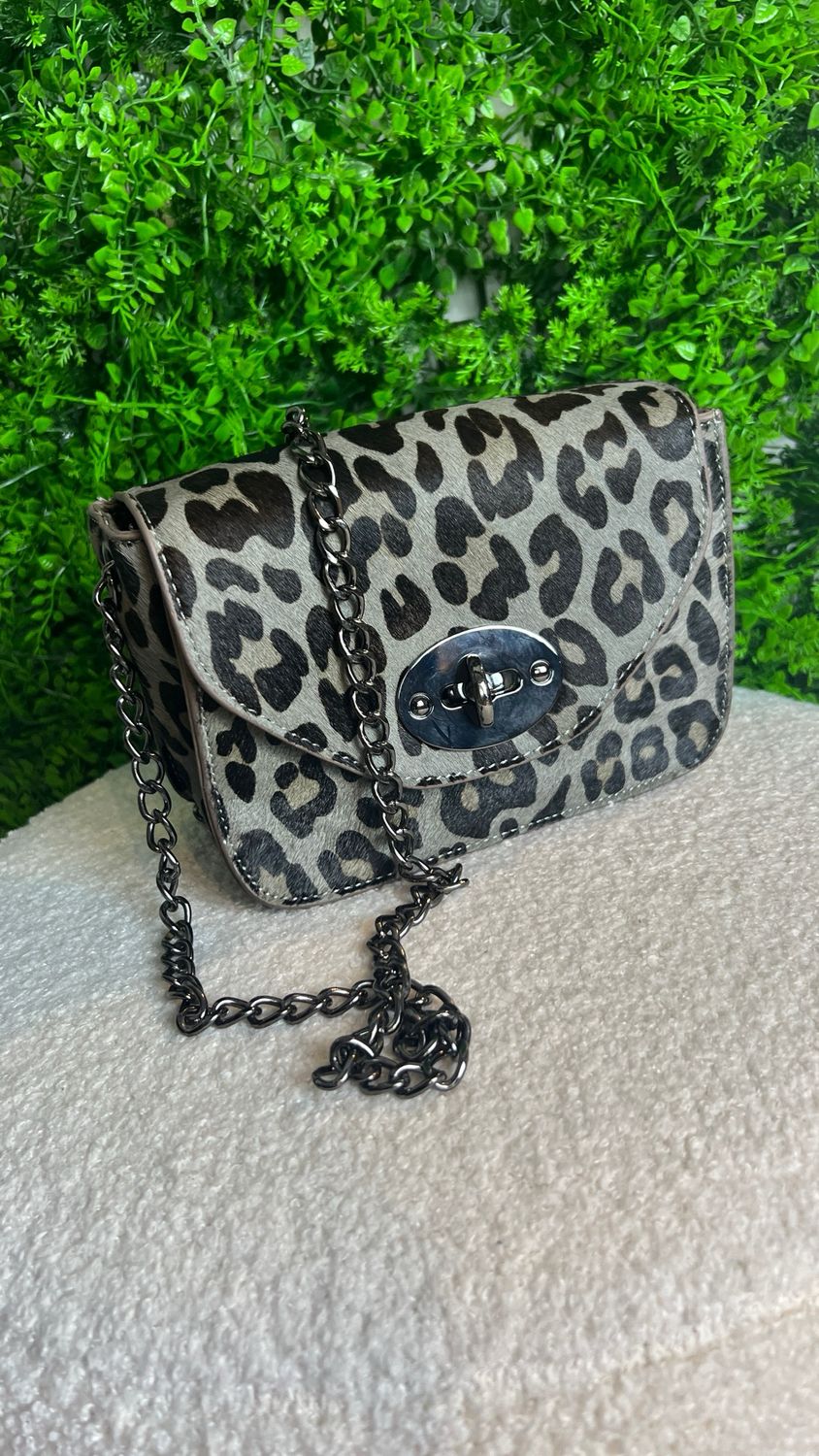 Box Berry Bag - Real Leather Leopard