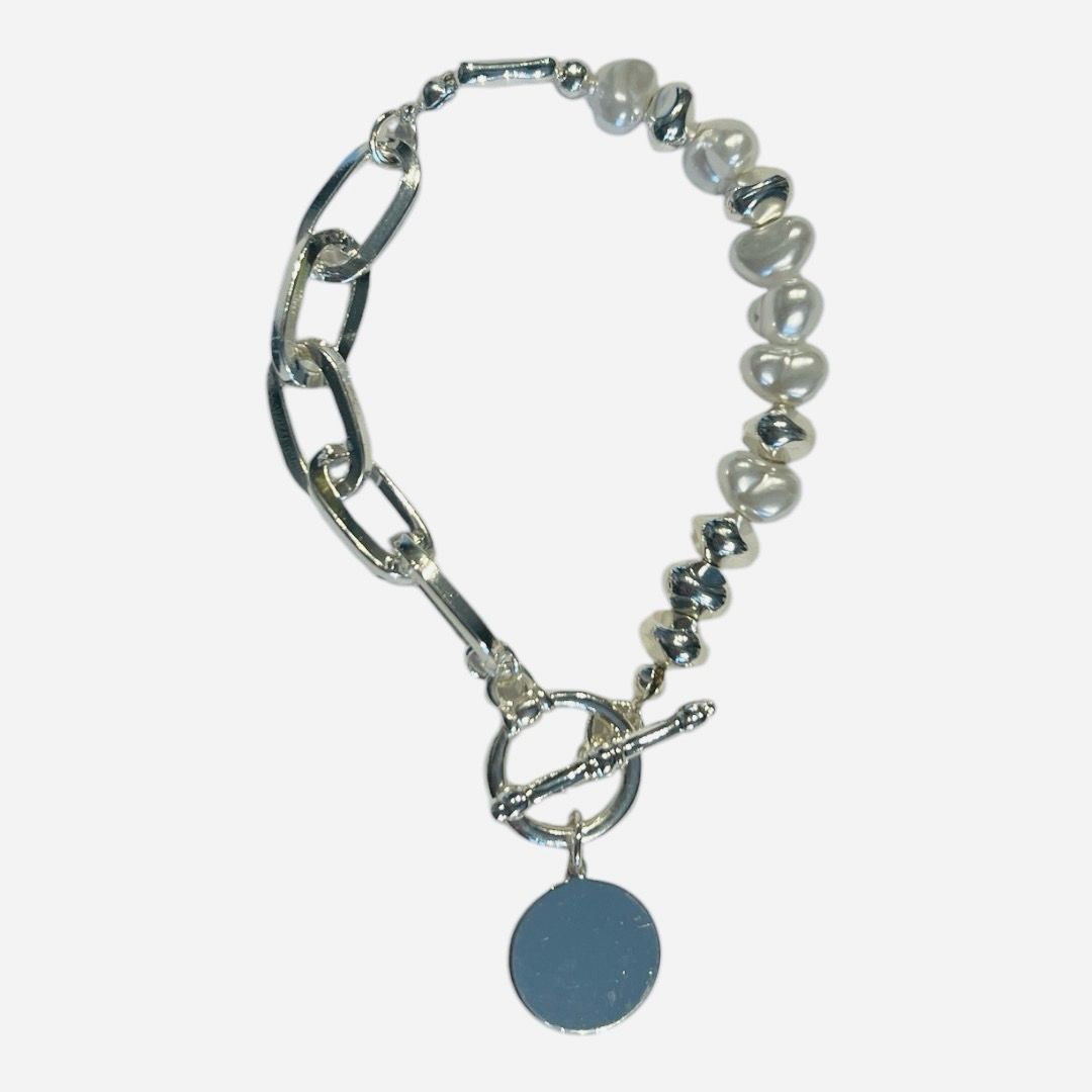 Pear & Silver T Bar Bracelet