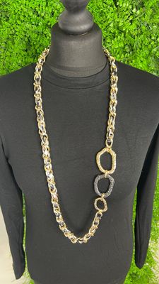 Long Leopard & Gold Necklace