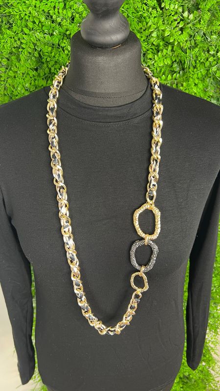 Long Leopard & Gold Necklace