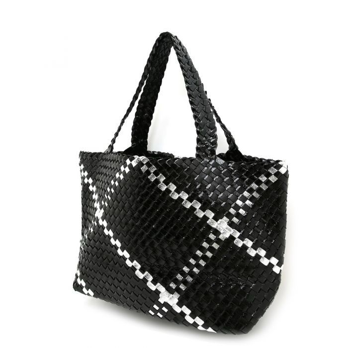 Black and silver tote bag hotsell