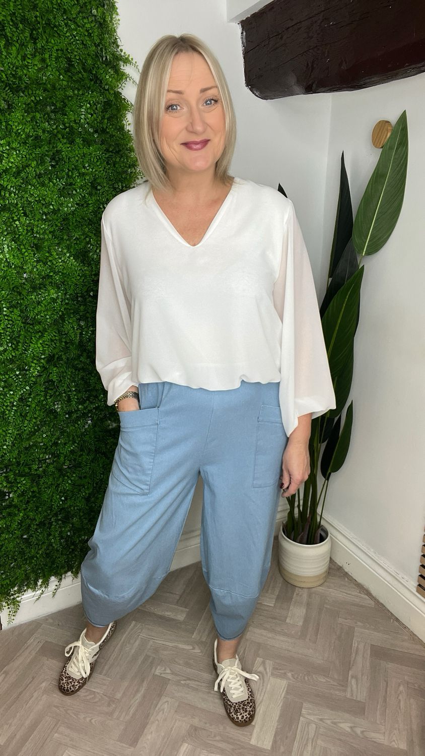 Lola Light Denim Cotton Trouser