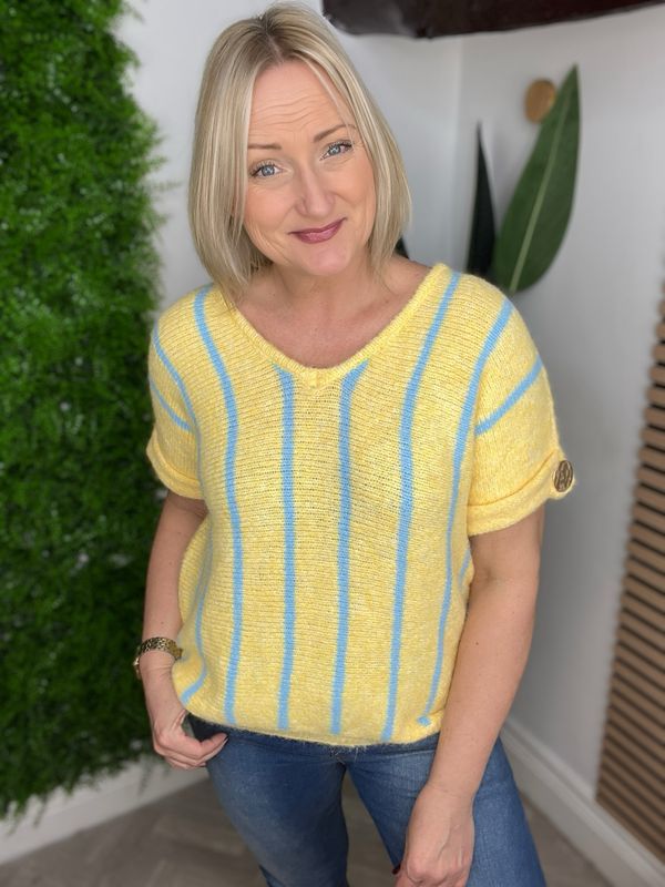 Blue Stripe Lemon Jumper