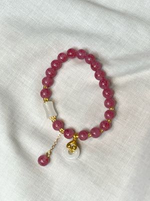 Summer Beaded Bracelet - Dark Pink