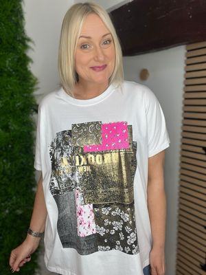 Brooklyn Tee - White & Multi