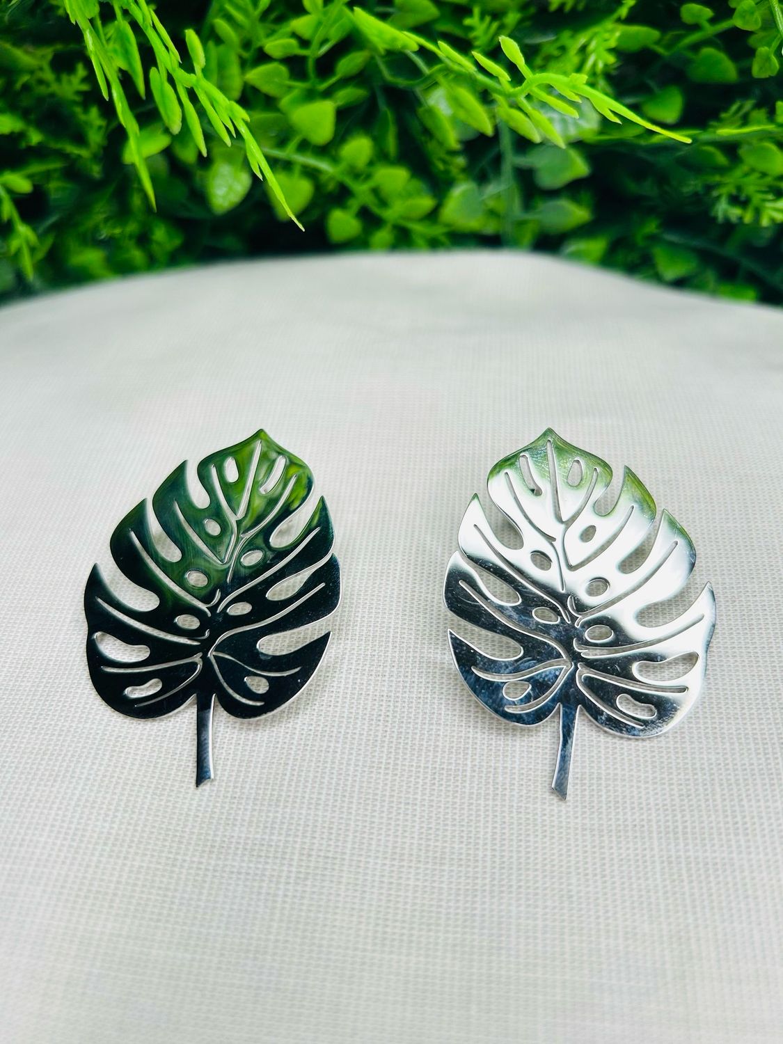 Palm Leaf Earring - Silver