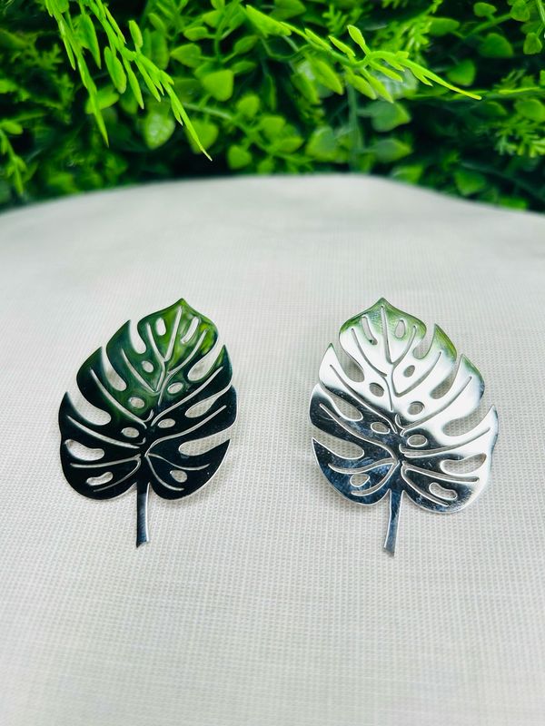 Palm Leaf Earring - Silver