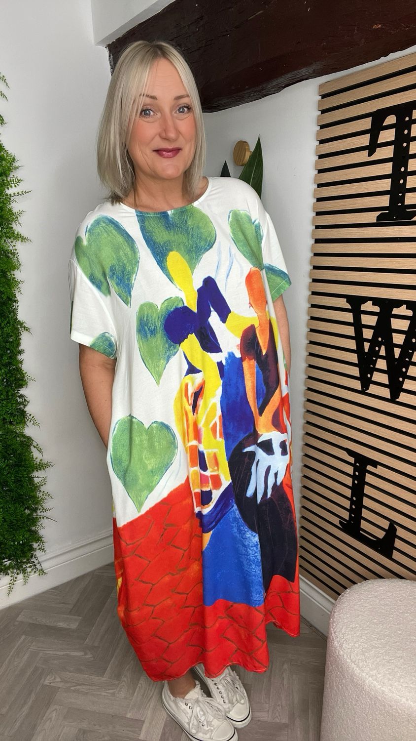 Monet Dress - White & Multi ( Sale None Returnable )