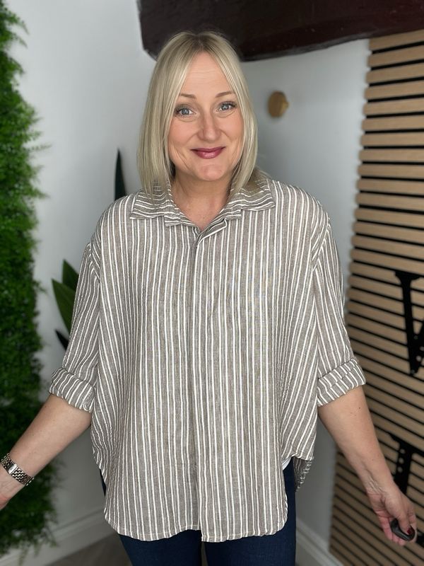 Striped Shirt - Mocha