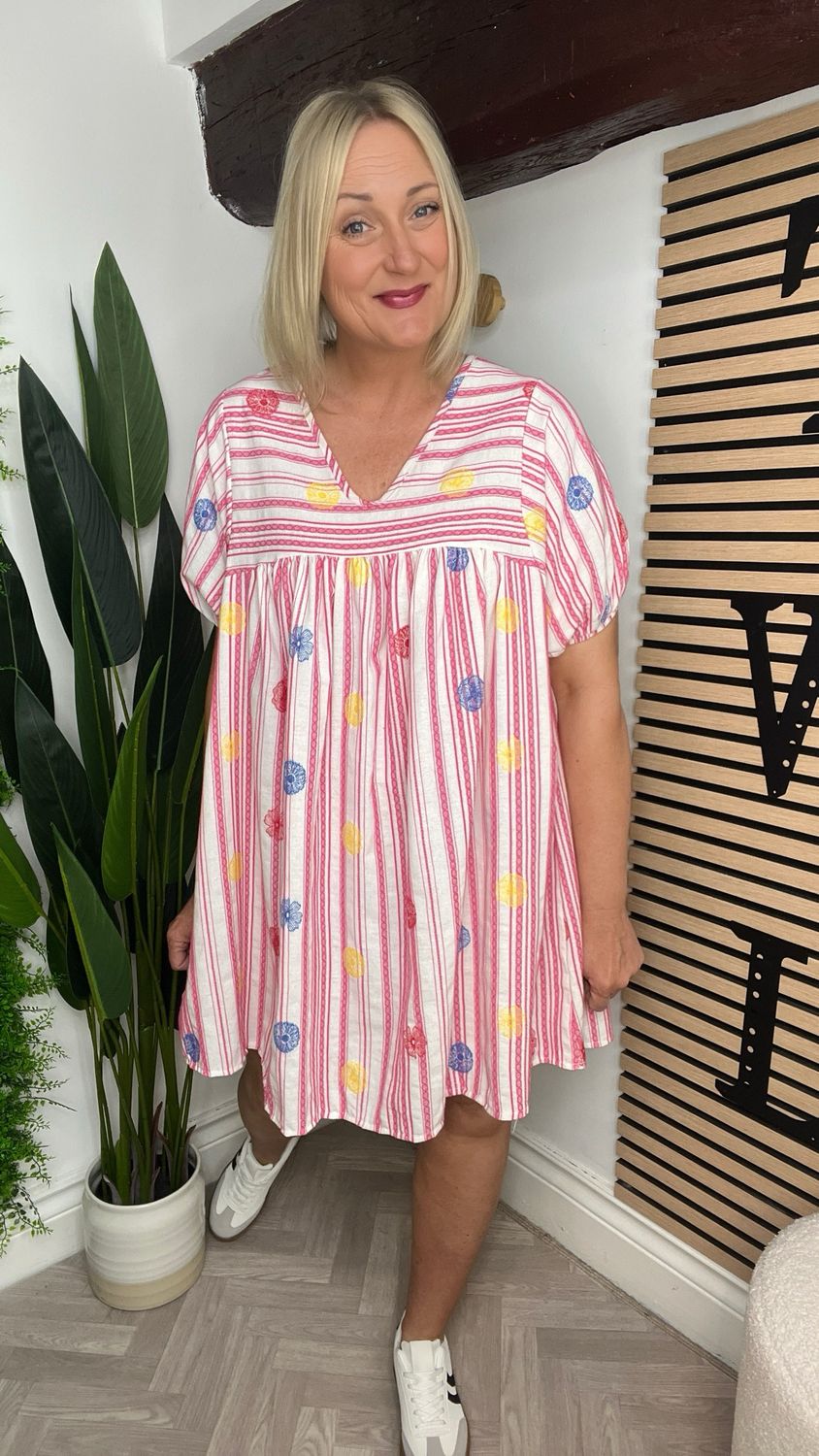 Smock Dress - Pink Mix