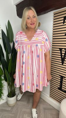 Smock Dress - Pink Mix