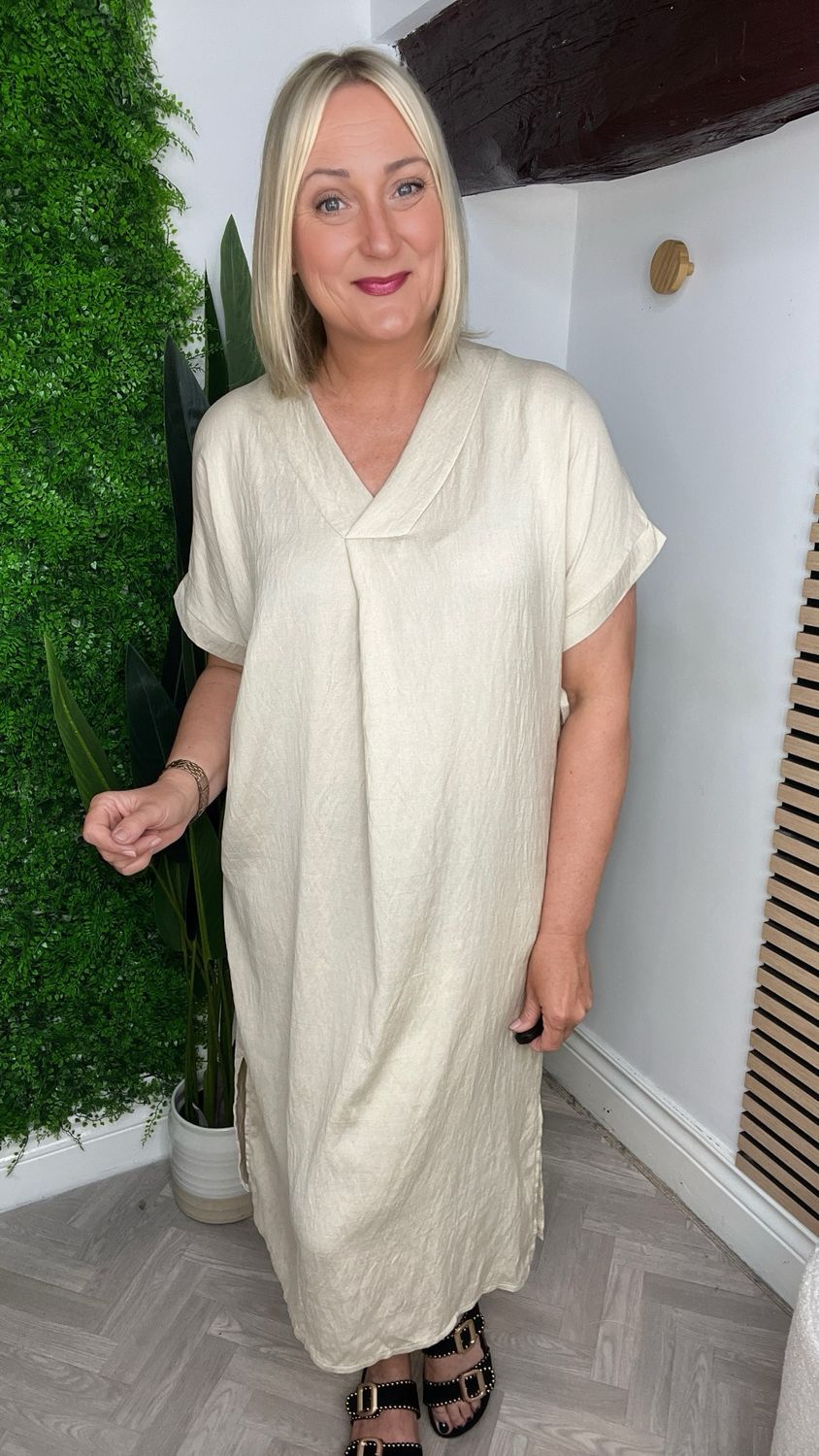 Loose Shift Dress - Soft Stone