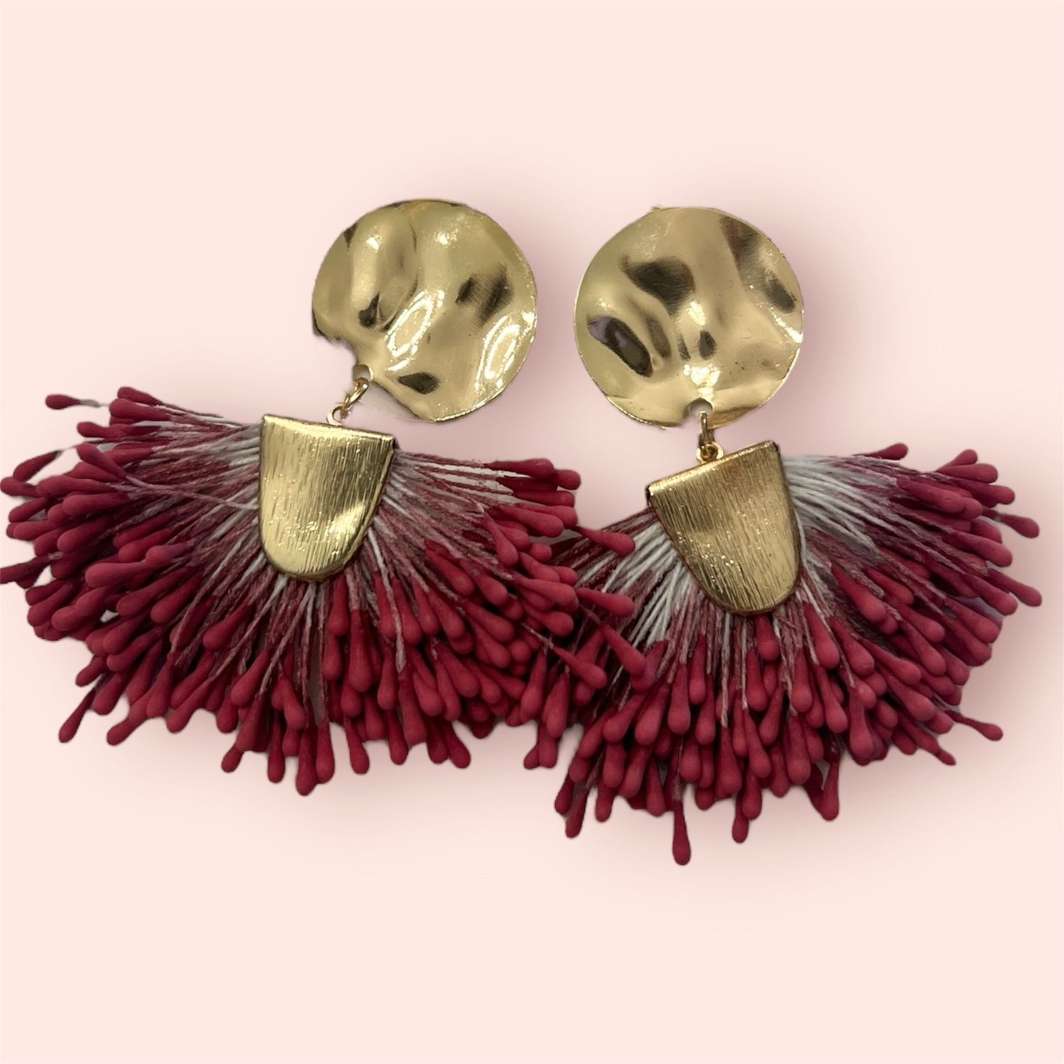 Statement Earrings- Raspberry Red