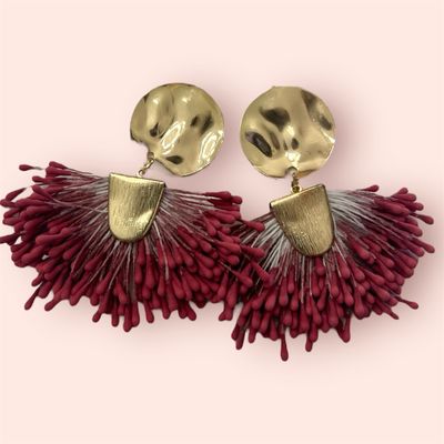 Statement Earrings- Raspberry Red