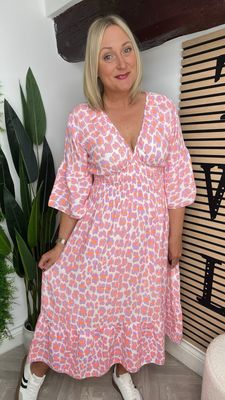 Elena Leopard Waffle Dress - Lilac Mix SALE NONE RETURNABLE