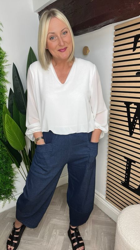 Lola Dark Denim Cotton Trouser