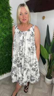 Riviera Midi Summer Dress - Black