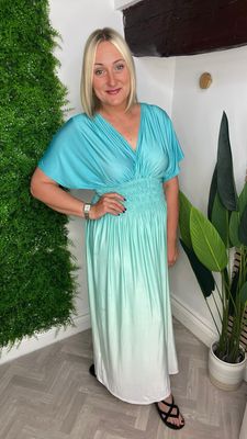 Ombré Maxi Dress - Turquoise