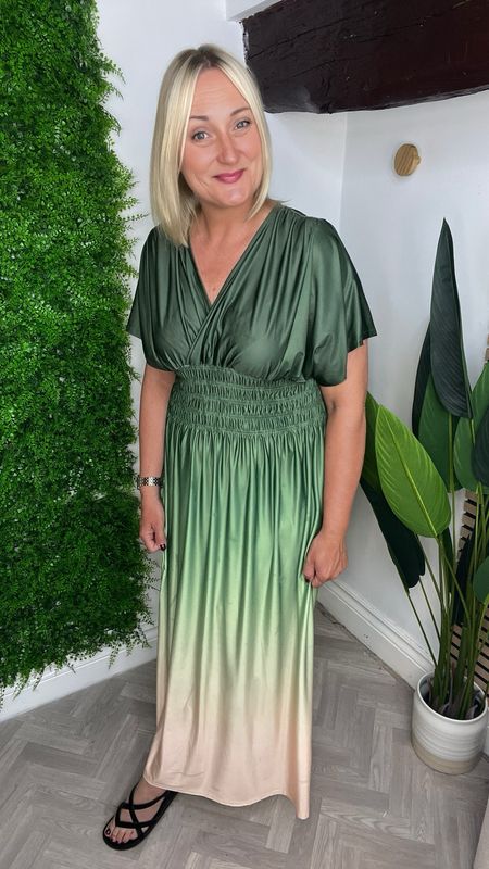Ombré Maxi Dress - Khaki