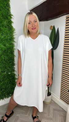 Column Dress - Crisp White