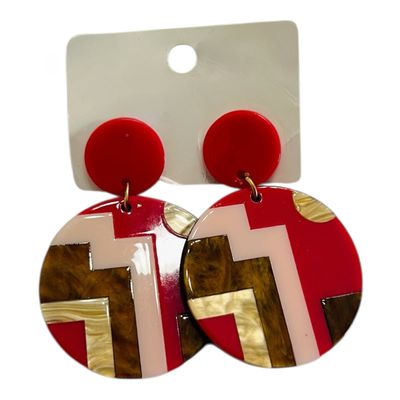 Statement Large Circle Earring - Pink Mix